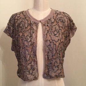 Sequin/Rose lace bolero jacket